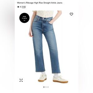 Levi's Ribcage Straight Ankle Jeans in Blue